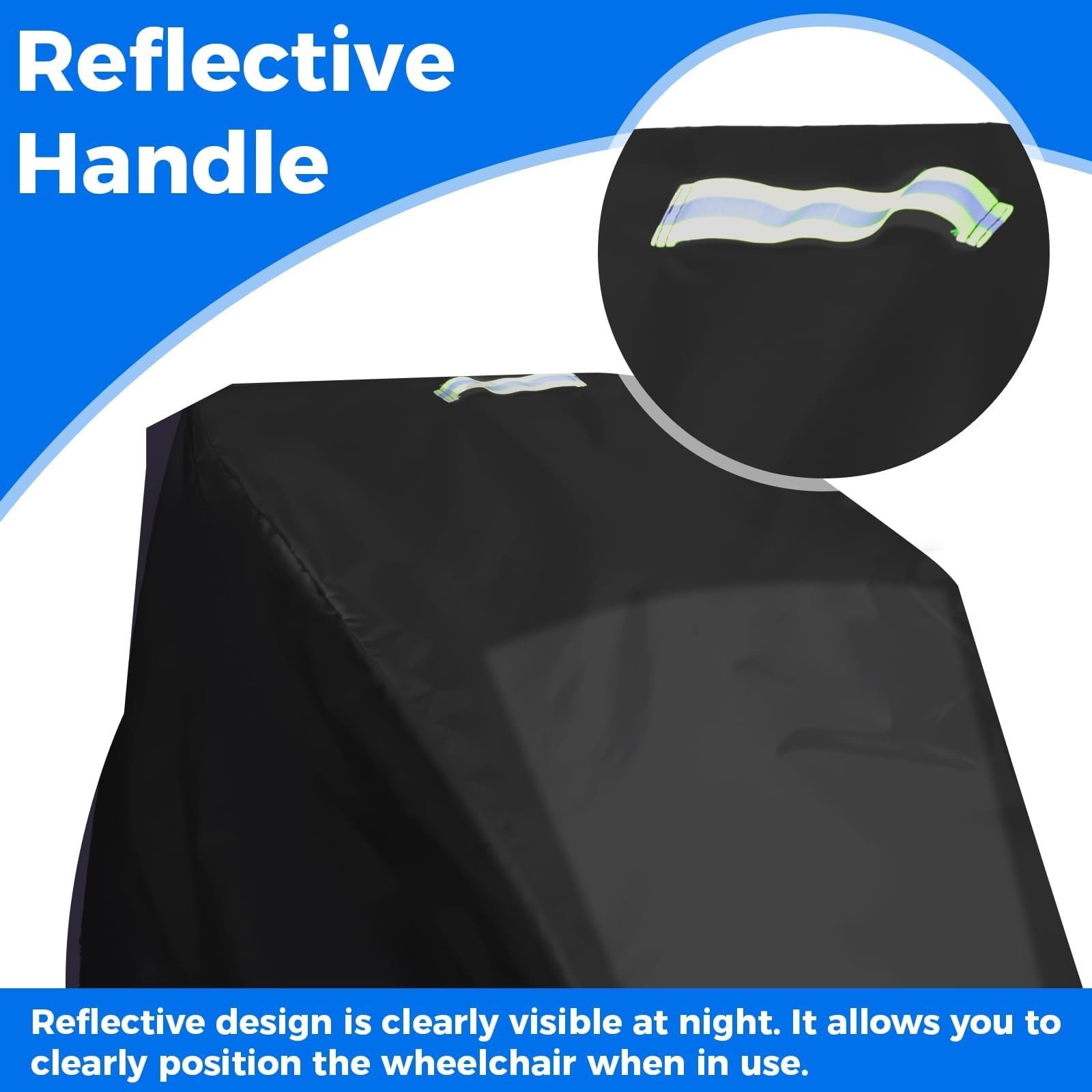Heavy Duty Waterproof Wheelchair Cover with Reflective Handle – Rain, Dust & UV