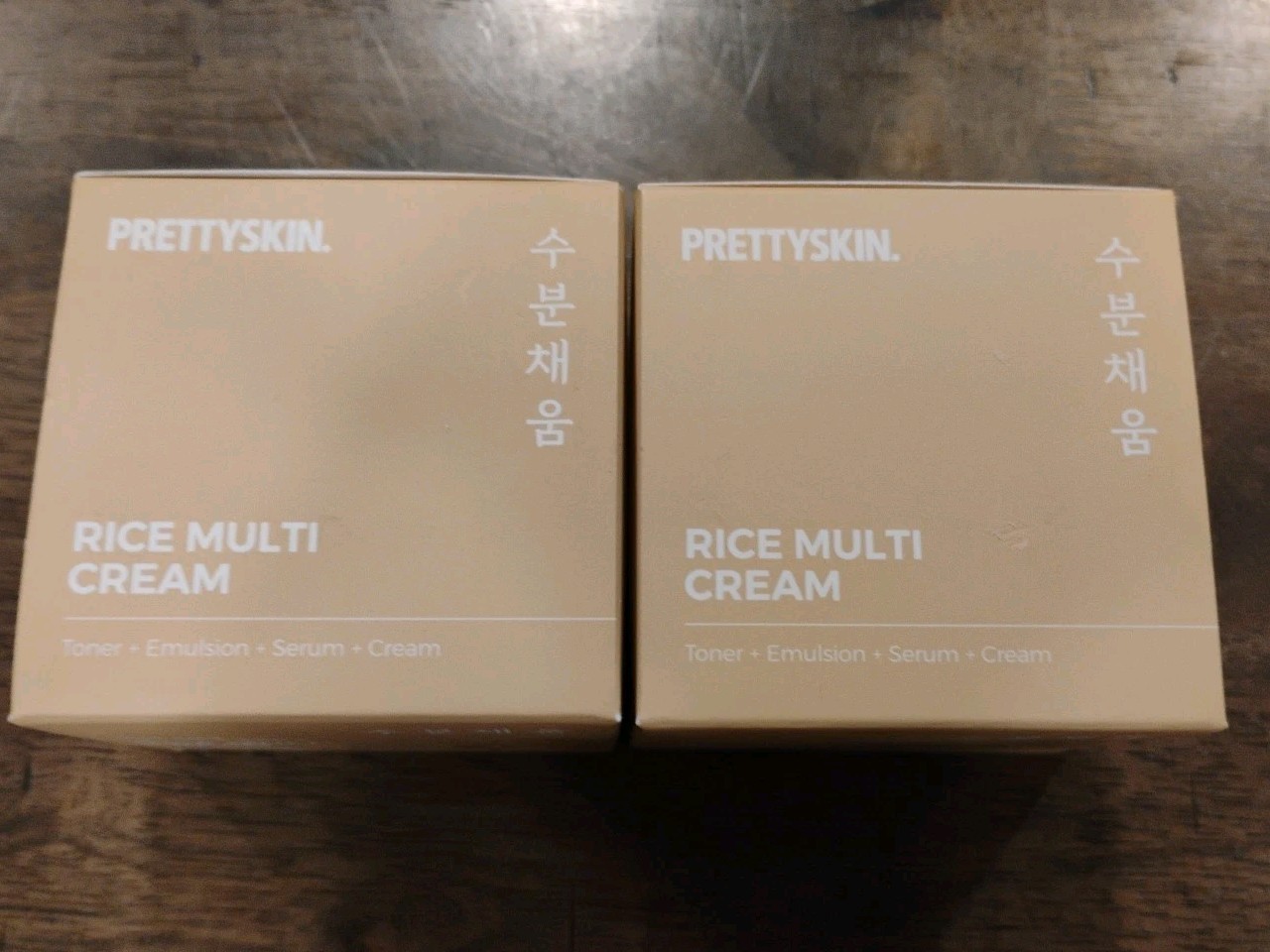 2 x Prettyskin Rice Multi Cream Toner + Emulsion + Serum + Cream, Anti Aging
