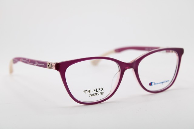 NEW CHAMPION BLISS C03 TRI-FLEX PURPLE WHITE AUTHENTIC EYEGLASSES 50-16