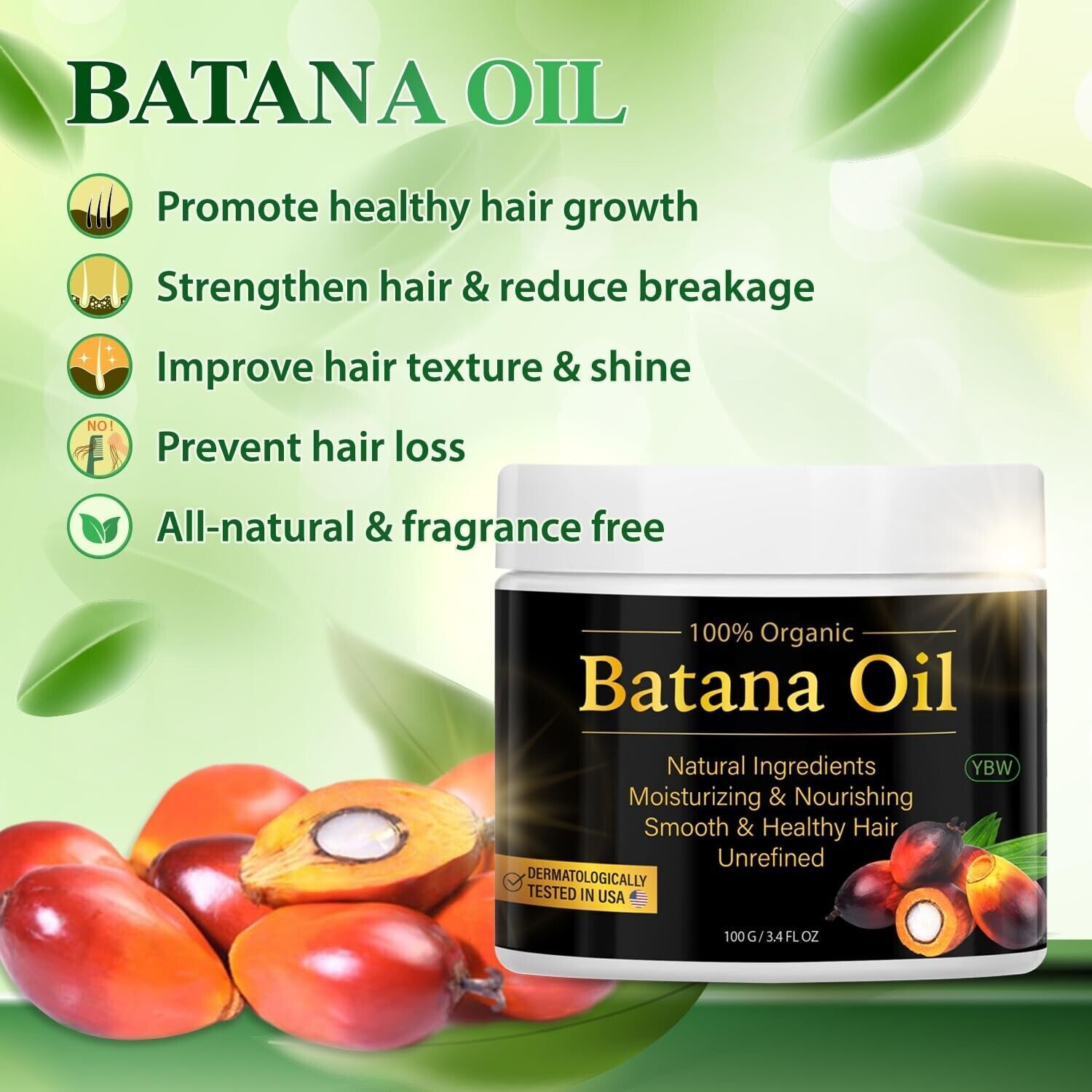 Batana Oil for Hair Growth -100% Natural – Prevents Hair Loss, Eliminates Spli