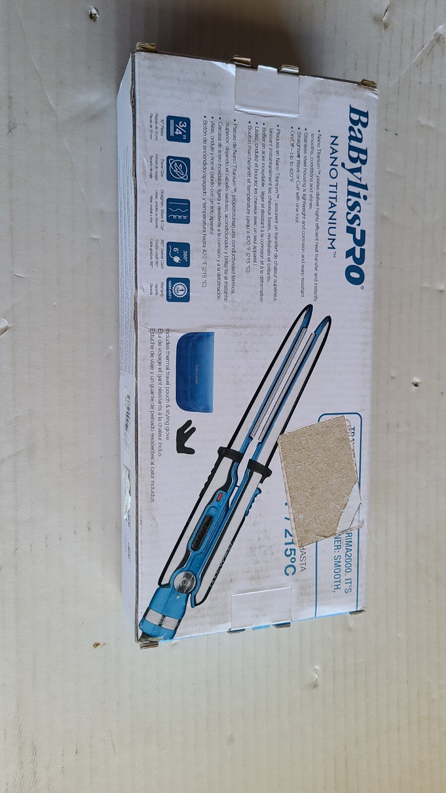 Babyliss Pro Nano Titanium Prima 2000 3/4″ 19mm Stainless Steel Mini Flat Iron