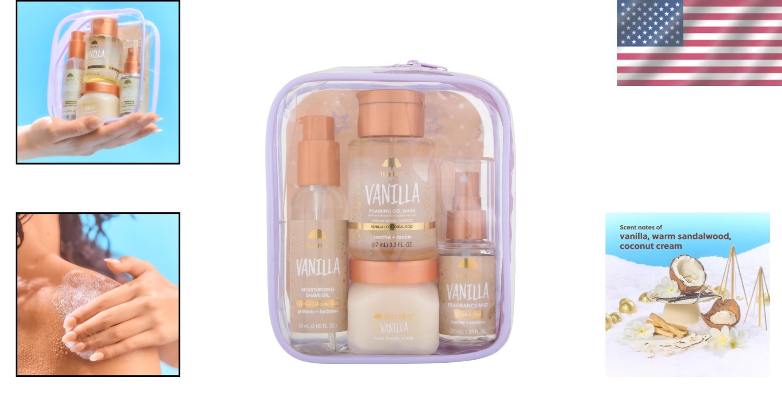 Cruelty-Free Vanilla Everything Shower Set: Travel-Friendly Hydrating Essentials