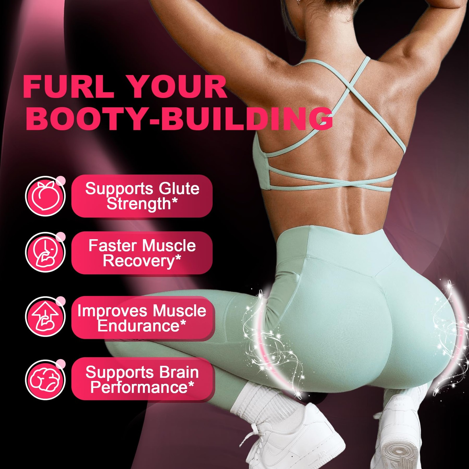 Creatine for Women, Creatine Monohydrate Gummies with Collagen, BCAA, L-Carnitin