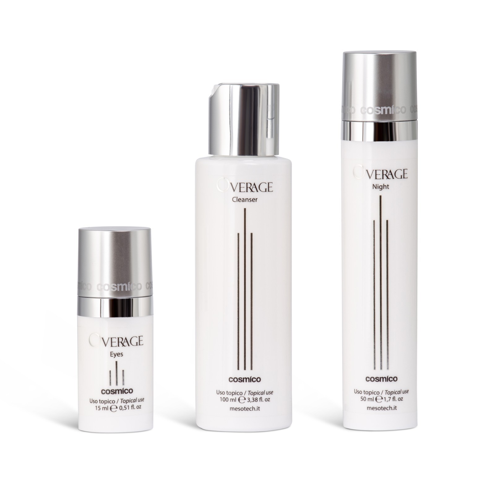 Overage Night Skincare Set Retinol Anti Aging Cream Cleanser Eye Gel Bundle 3pc