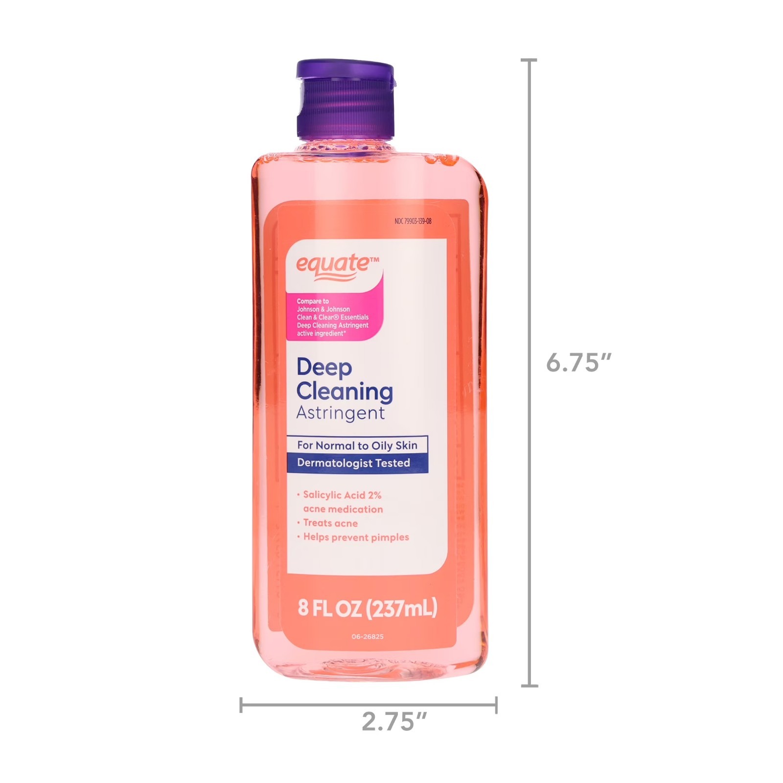(3 pack) Equate Beauty Deep Cleaning Acne Care Facial Astringent, 8 fl oz