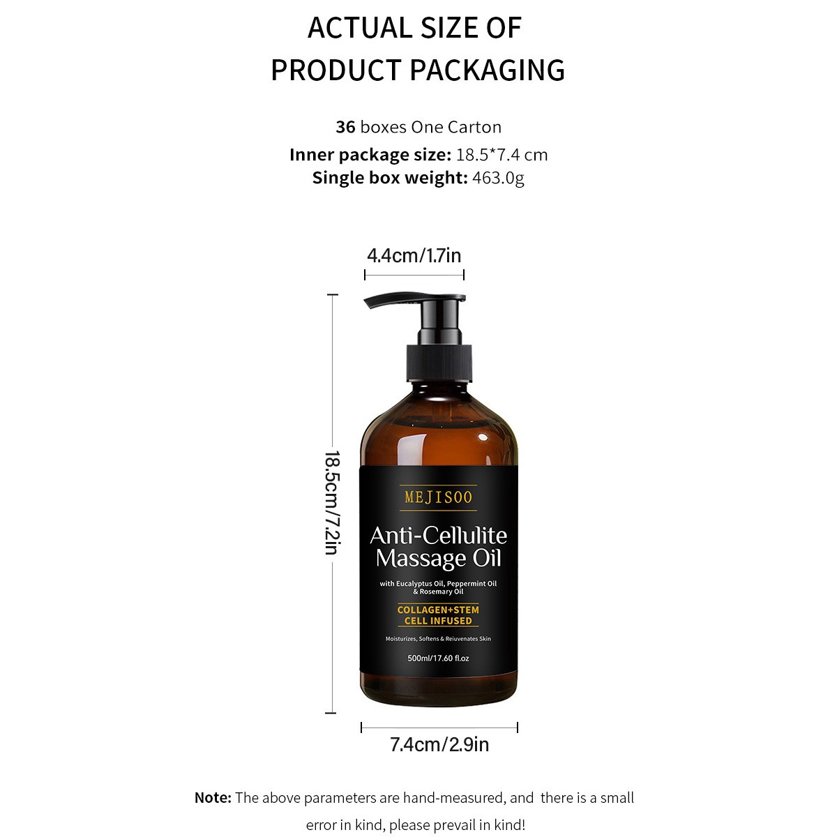 Anti Cellulite Massage Oil Infused with Collagen and Stem Cell Skin Tightening ~