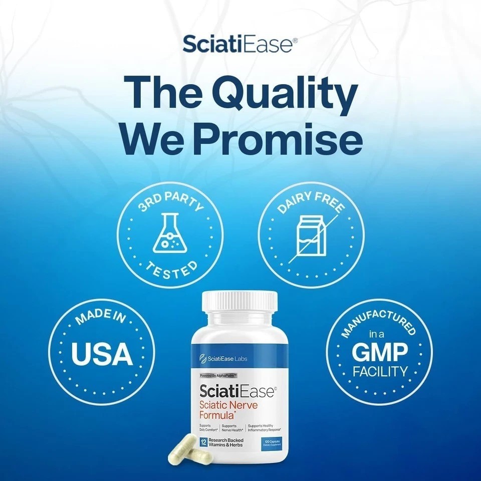 SciatiEase Nerve Support Formula Sciatica Relief Supplement 120ct