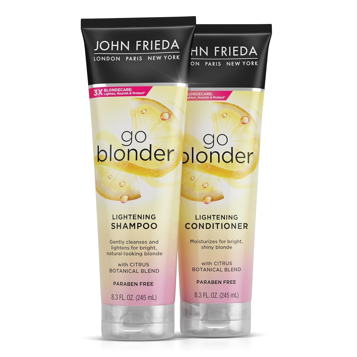 2 John Frieda Go Blonder Shampoo & Conditioner Lightening Citrus Botanical Blend