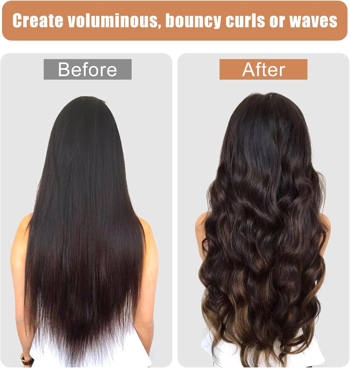 40MM 1.6in Long Hair 1 Count (Pack of 1), 40mm Curling Barrels,gold