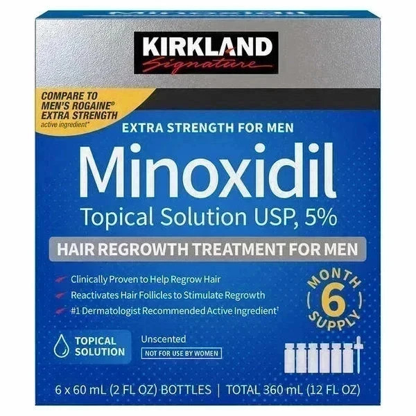 Kirkland Minoxidil 5% Extra Strength Men 6 Month Supply Hair Regrowth………..