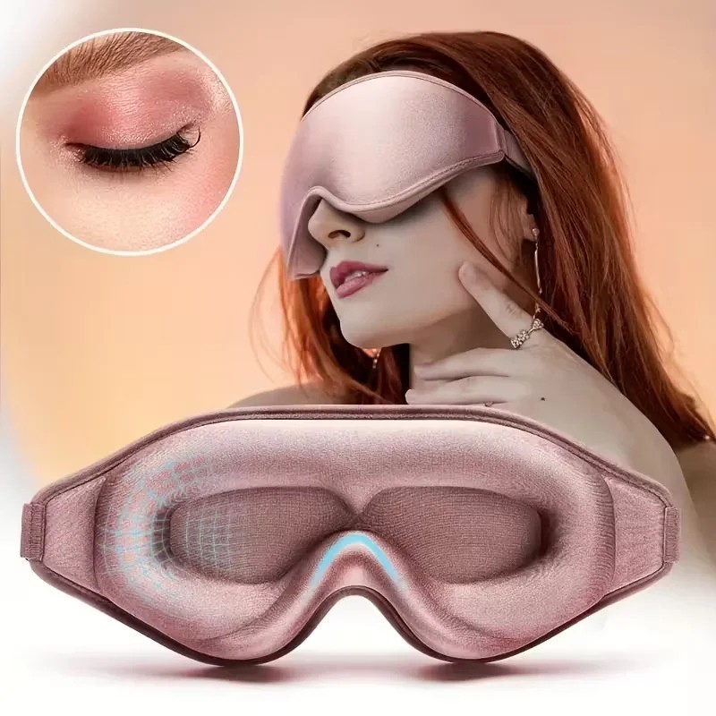 3D Travel Silk Eye Mask Sleeping Soft Padded Shade Cover Rest Relax Blindfold US