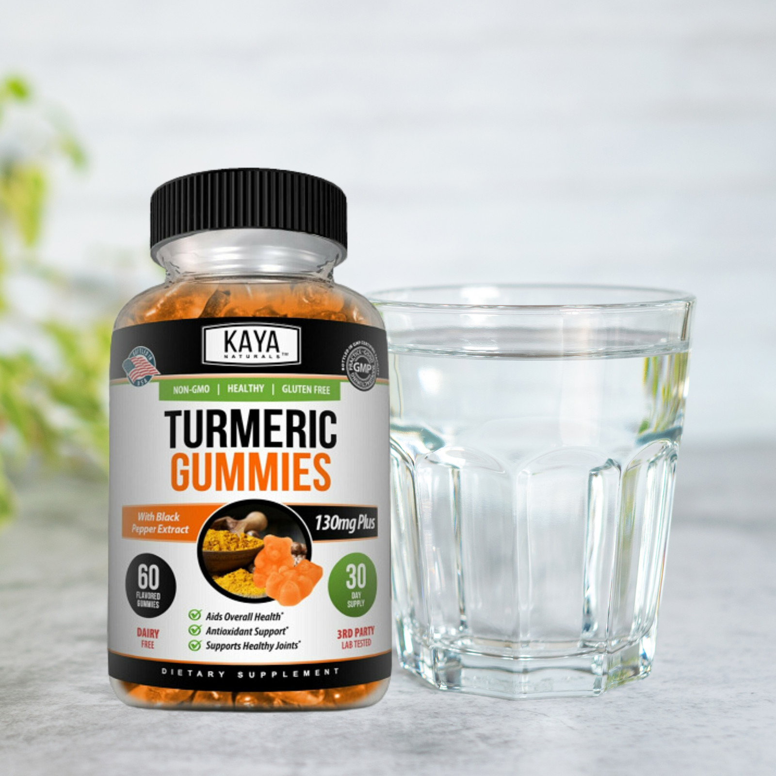 (2 Pack) Turmeric Curcumin Ginger Gummies 60 Count, Pain Relief & Joint Support