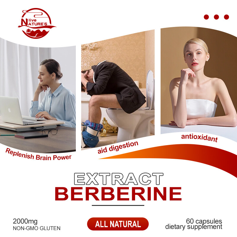 Qty60/120 Berberine HCL Supplement 1200mg Cardiovascular & Blood Sugar Support