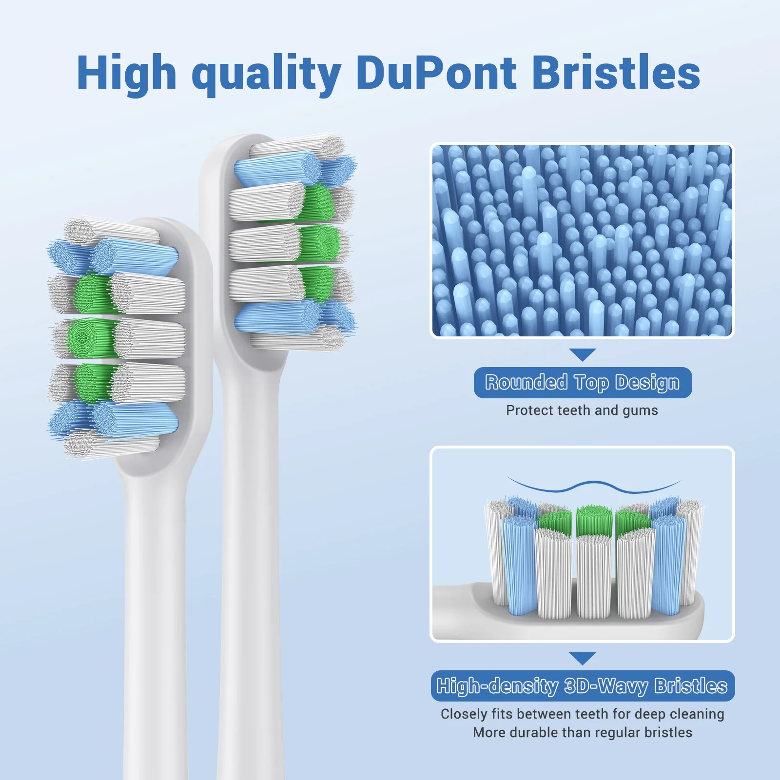 Electric Toothbrush 48000VPM 5 Modes 60 Days Battery Wireless Charging 4 Heads