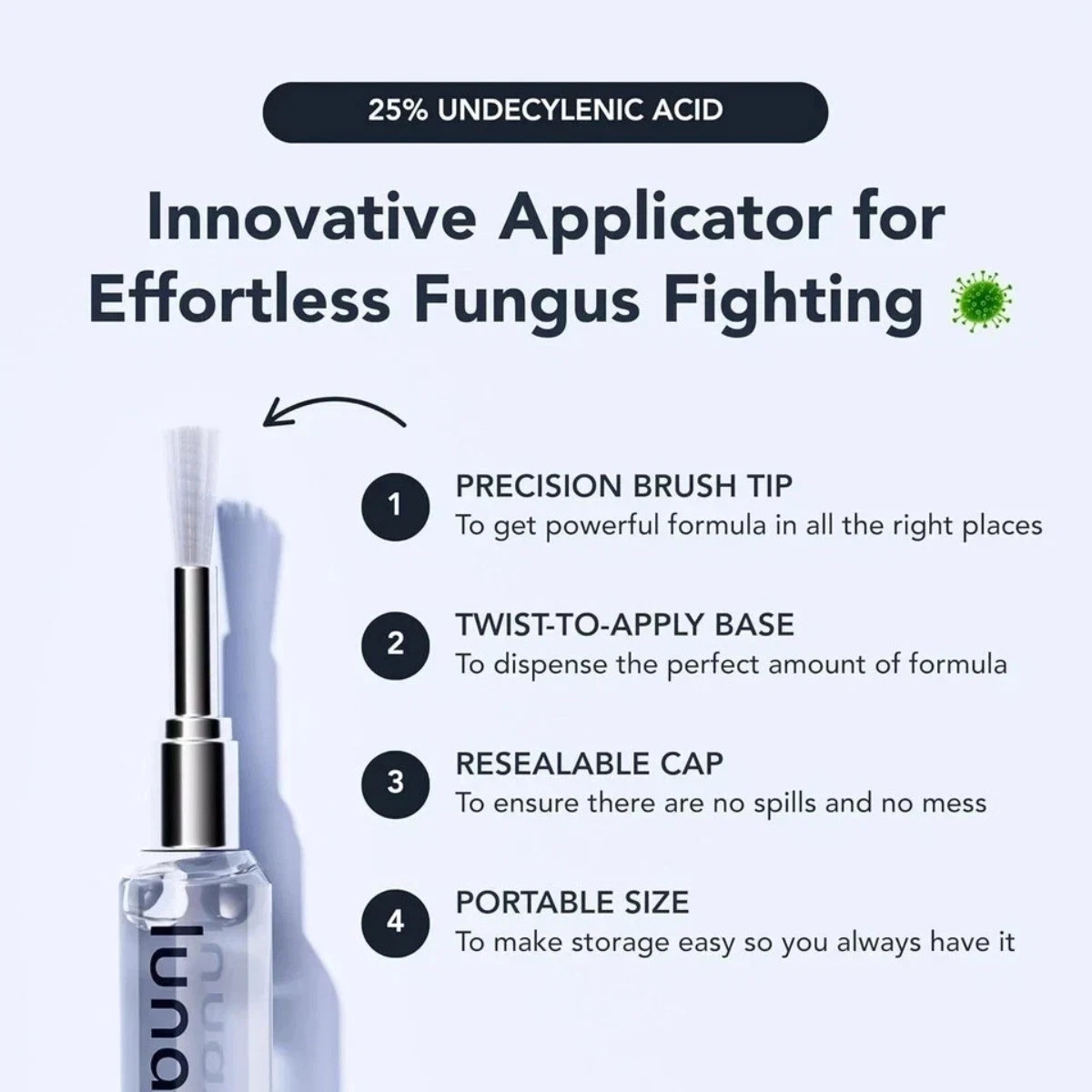 6 Pack Lunavia Antifungal Pen, 25% Undecylenic Acid – Toenail Fungus Treatment