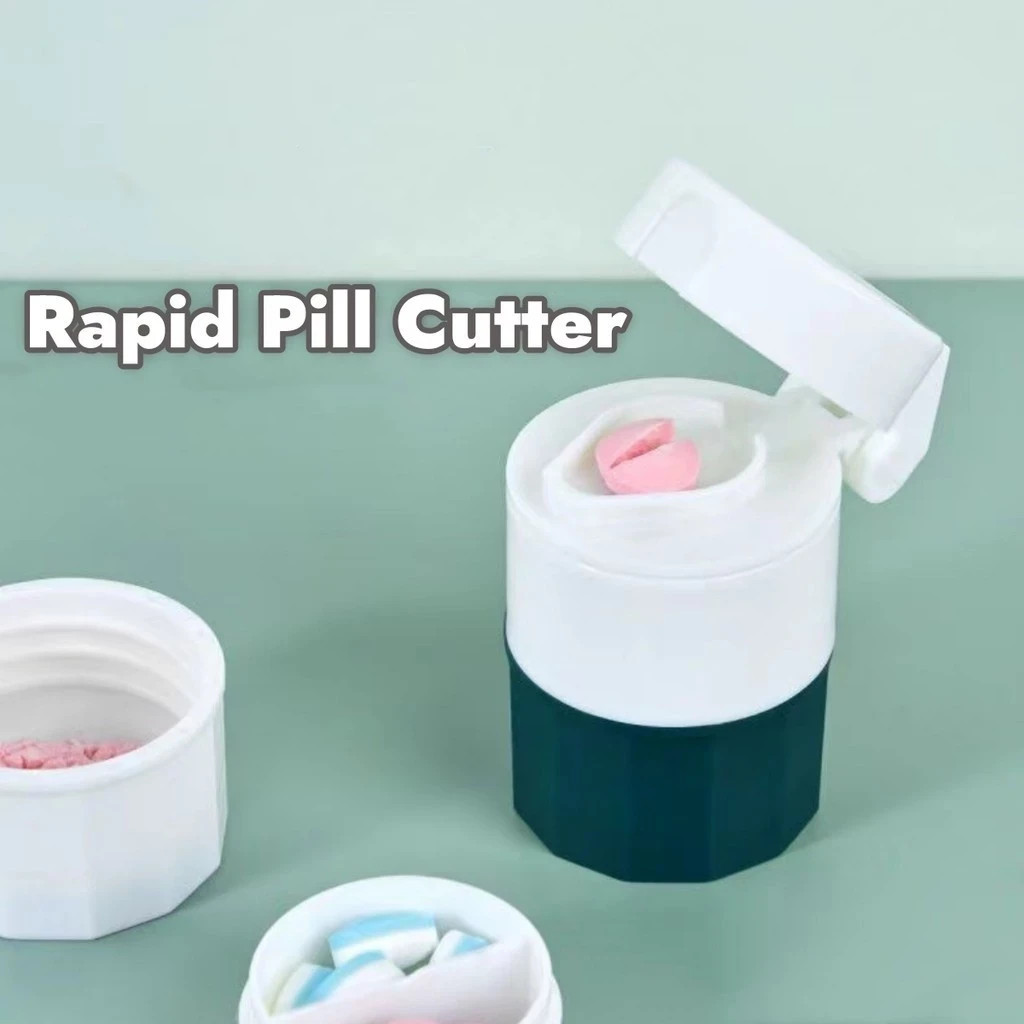 Pill Crusher Cutter and Grinder Combo with Drinking Cup Storage by easycare
