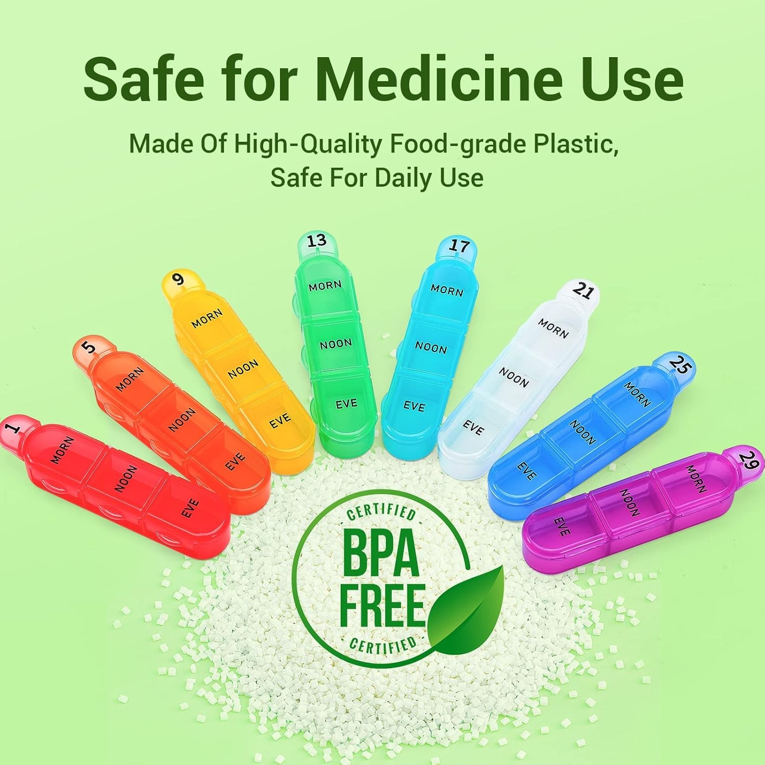 Monthly Pill Organizer 3 Times A Day, One Month Pill Box Am Pm, 30 Day