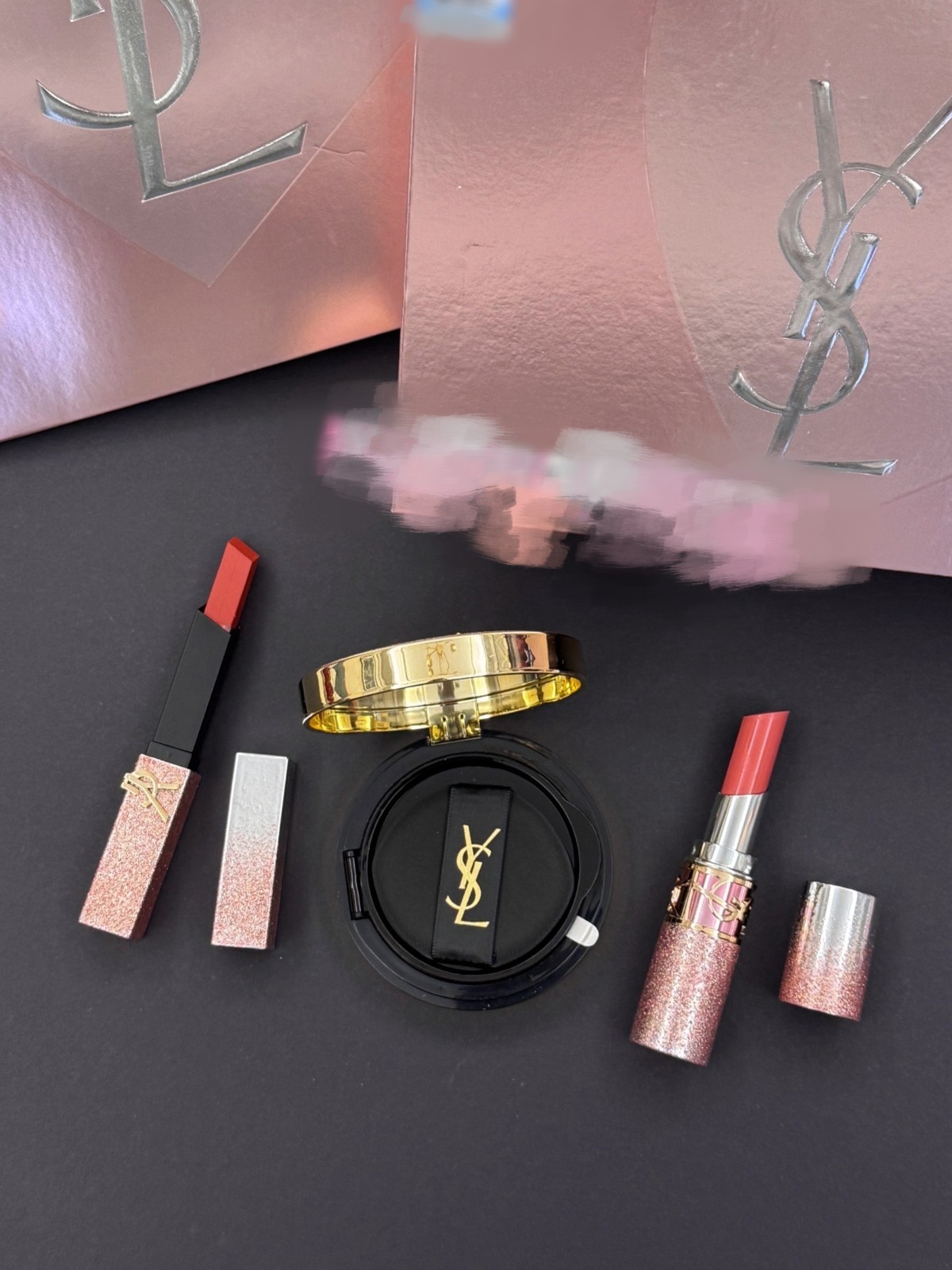 YSL 44B Moisturizing/1936 Matte Retro Lipstick B10 PORCELAIN Cushion 0.42oz/12g