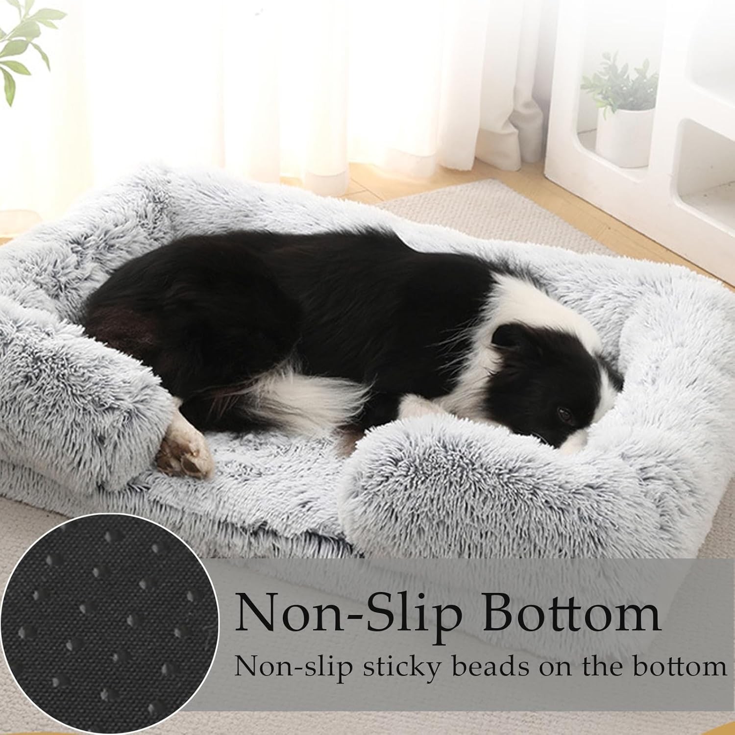 Dog Beds Medium Large Size Dog,Calming Dog Bed with Removable Washable Cover,Wat