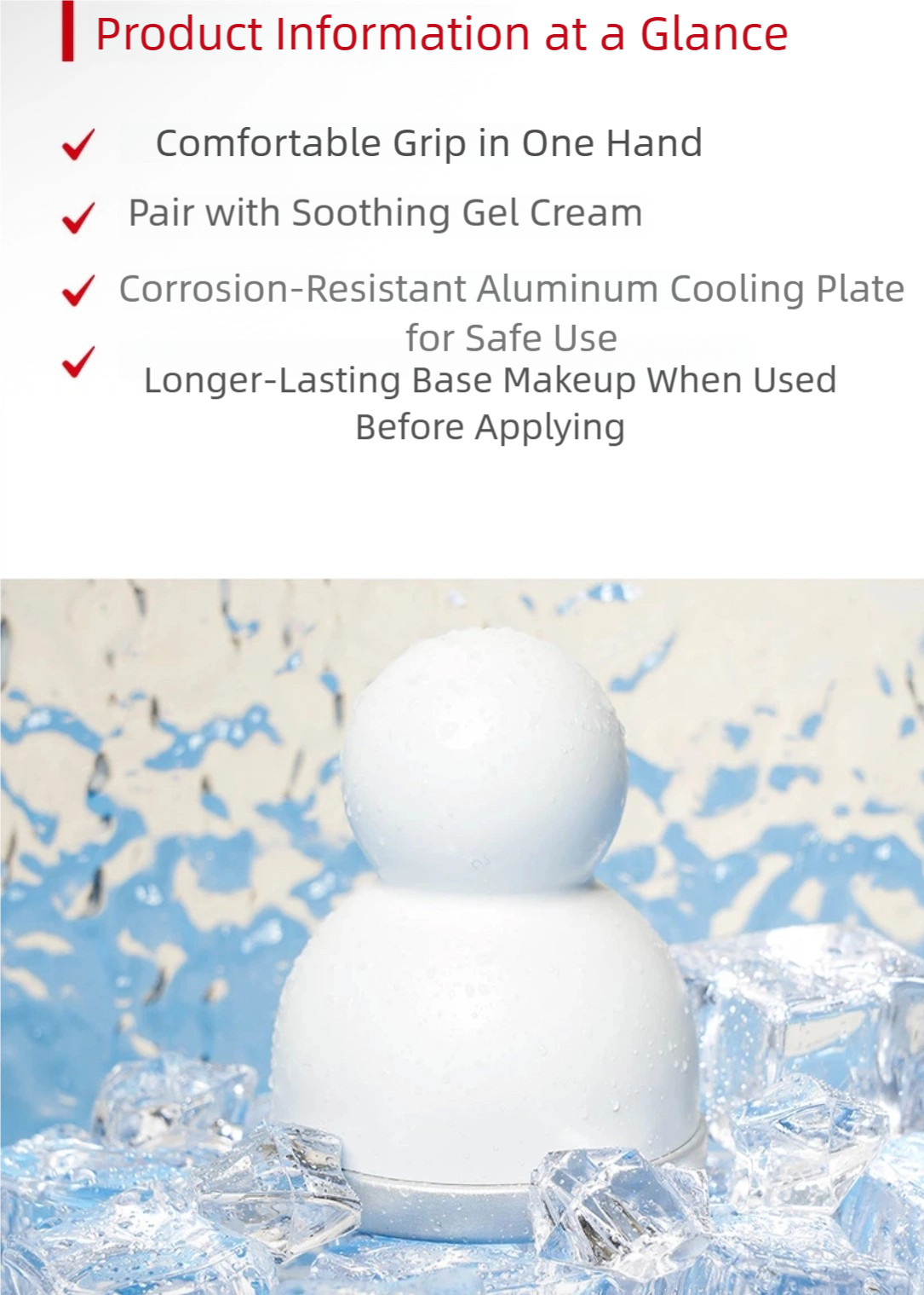 Instant Cooling Facial Massager-Cold Stick for Skin Soothing & Puffy Face Relief