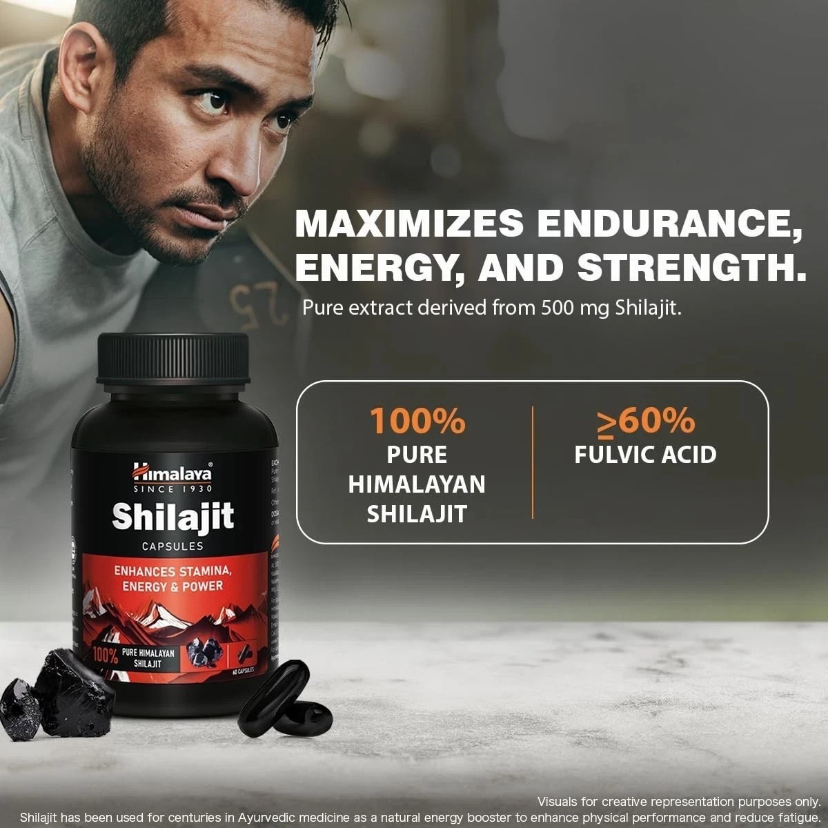 Himalaya Shiljit 60 Capsule Promotes stamina, energy,Sexual wellness SF.