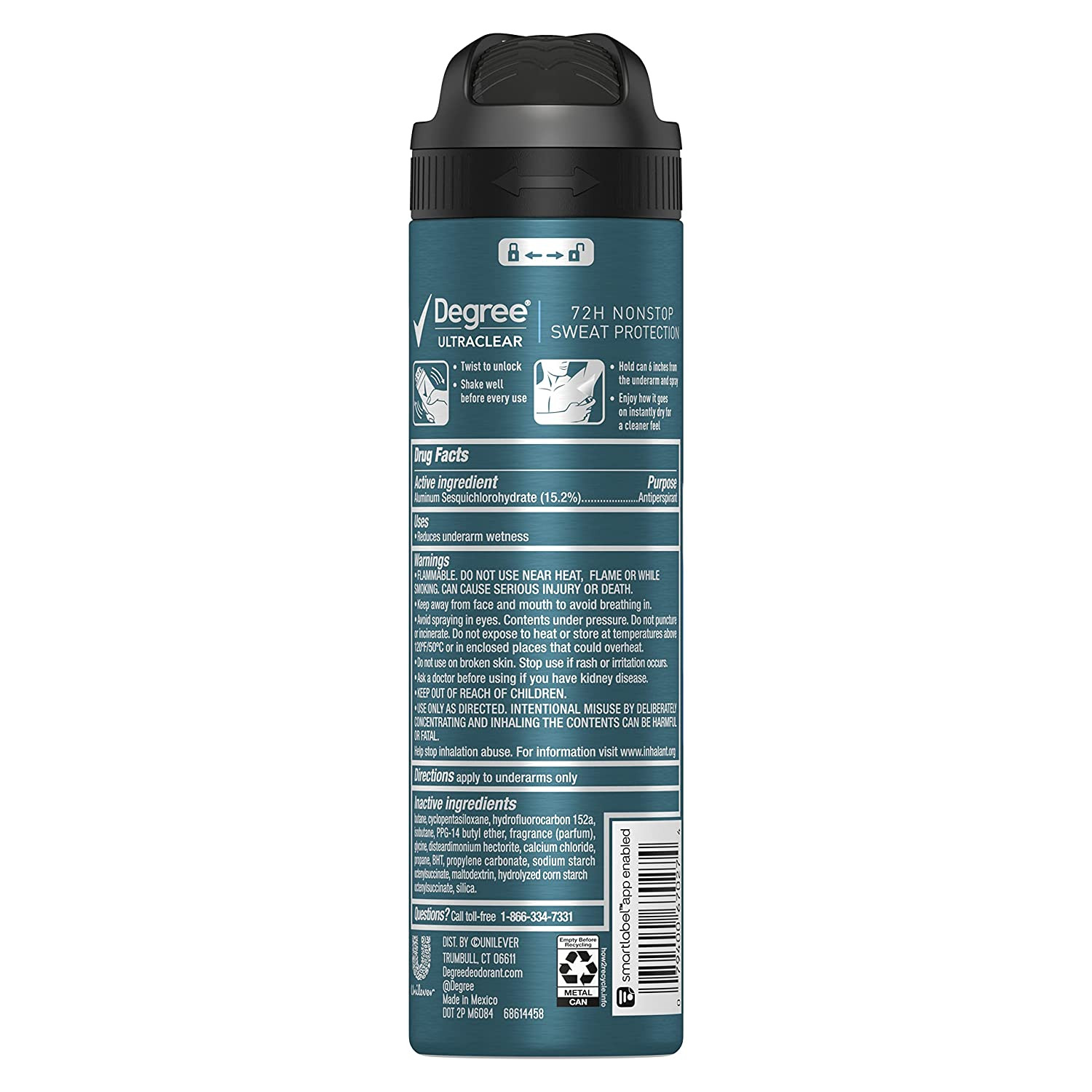Degree Men Antiperspirant Spray Black + White 3 Count Protects from Deodorant St