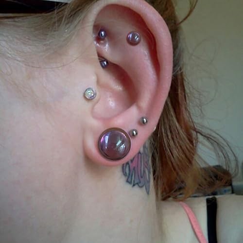 Unique 0.5mm Increments 14G-00g Comfy 4.5mm-6mm(5g-2g) /Yes, Both Ears. Purple