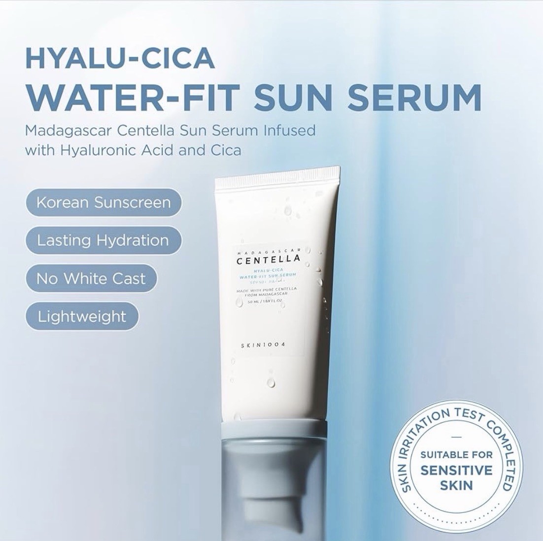3-SKIN1004 Madagascar Centella Hyalu Cica Water Fit Sun Serum 50ml SPF50+PA++++
