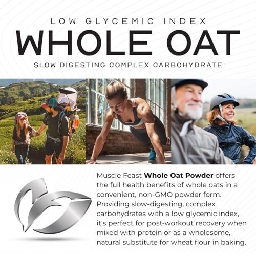 All-Natural Whole Oat Powder – Non-GMO Vegan Complex Carb Fiber, 8lb – Steady En