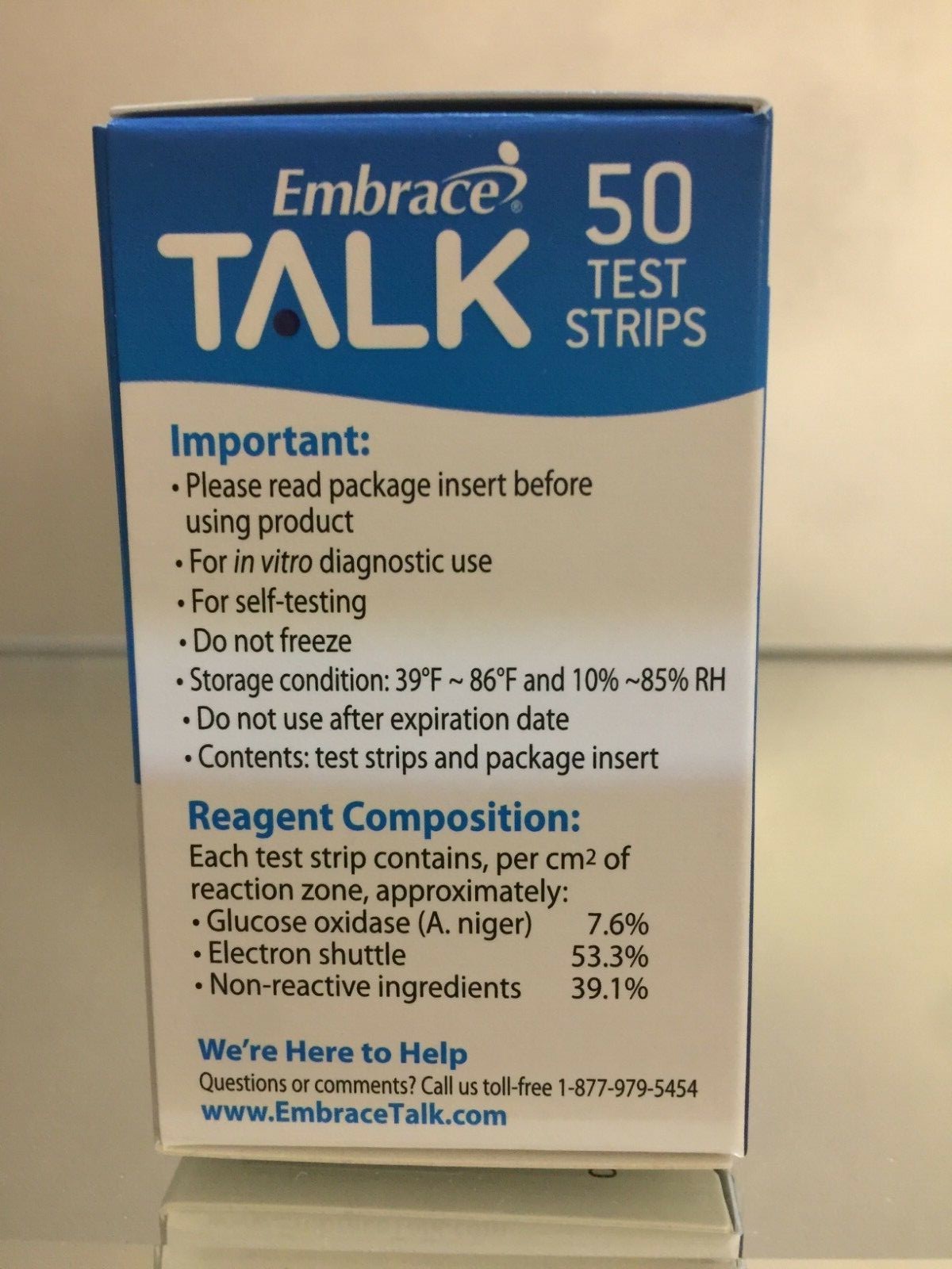 Embrace Blood Glucose Test Strips 50 Count. EXP 05/05/2025 FREE SHIPPING