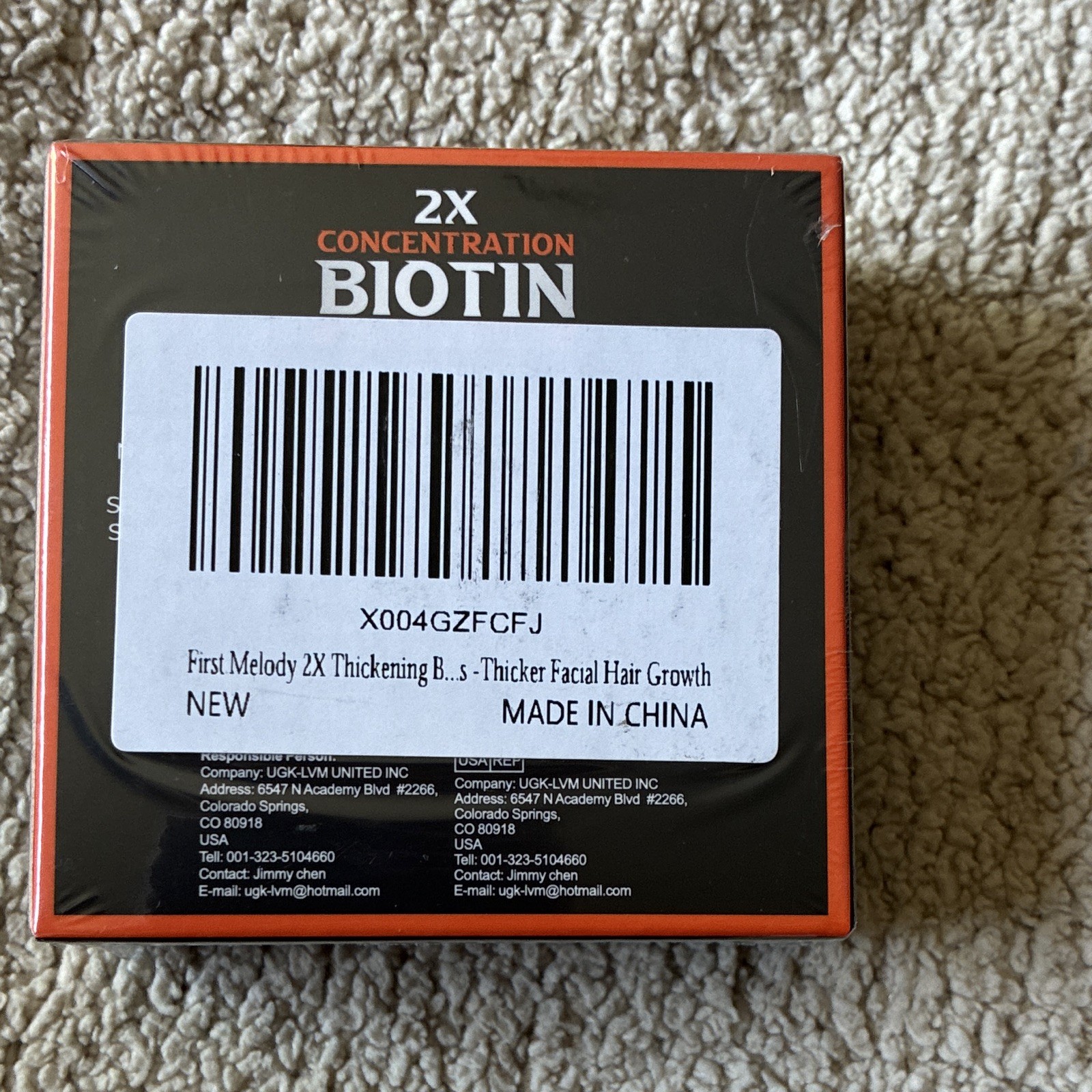 First Melody 2X Concentration Beard Balm Biotin Castor Oil Conditioner 60g/2oz