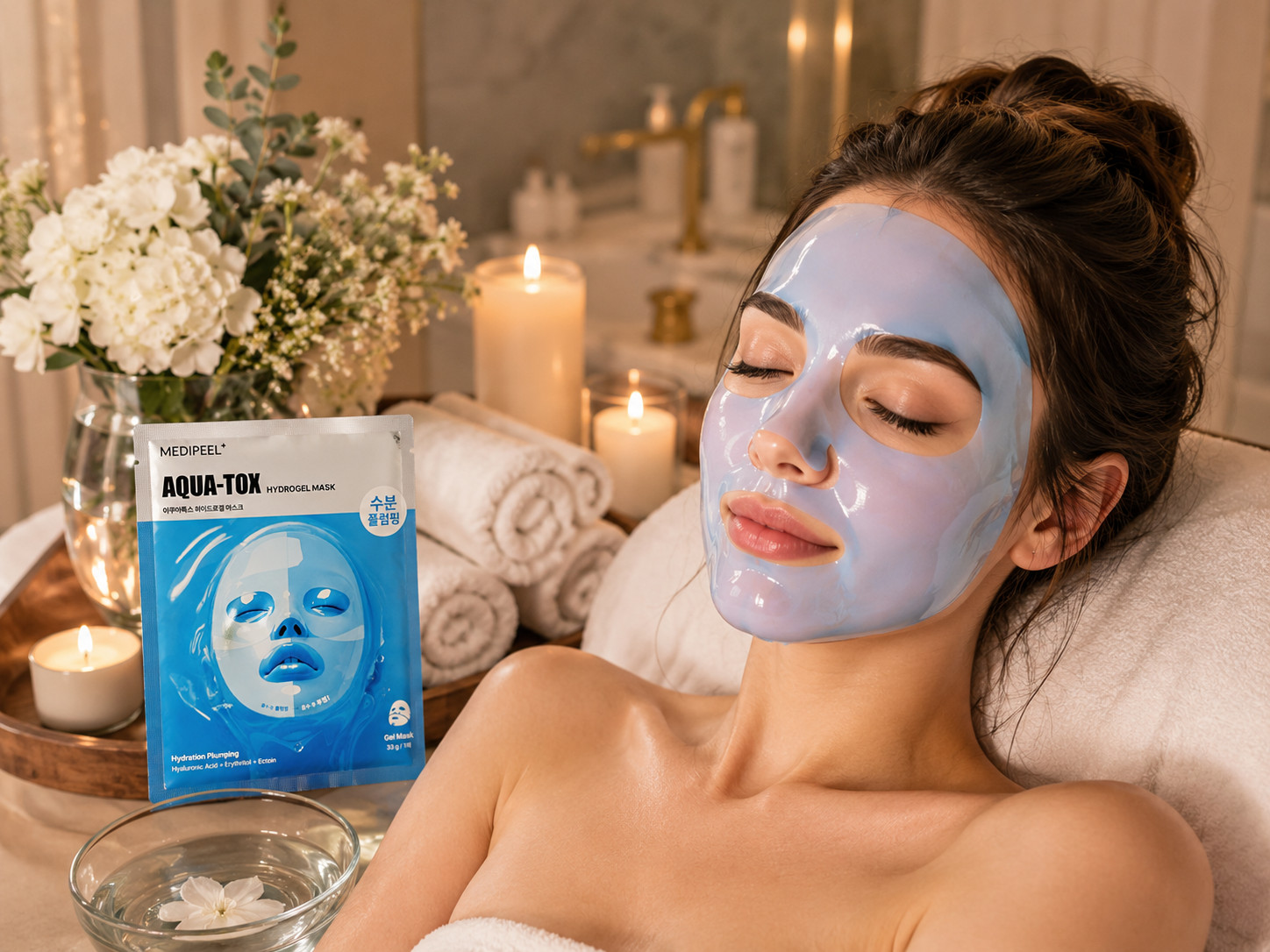 MEDIPEEL Aqua-Tox Hydrogel Mask 10 Sheets 33g Hydration Plumping Korean Mask