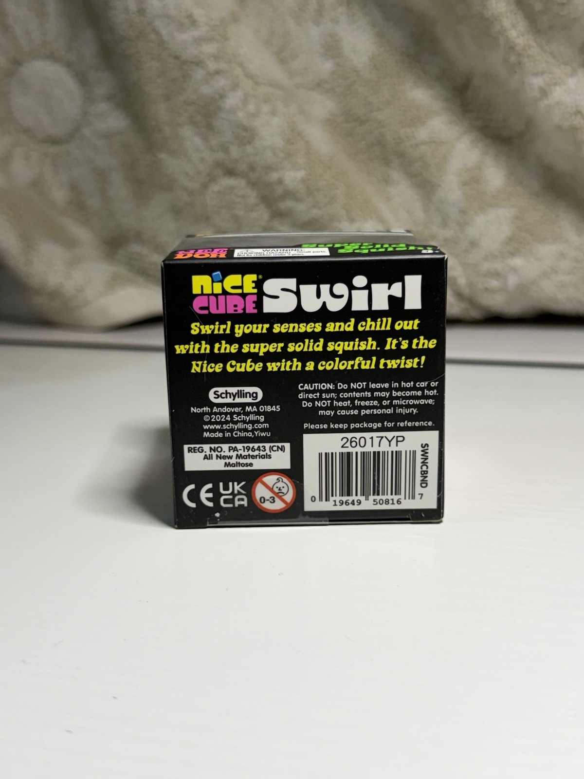 Nee Doh Nice Cube Swirl Super Solid Squish Squeeze Ball Multicolor