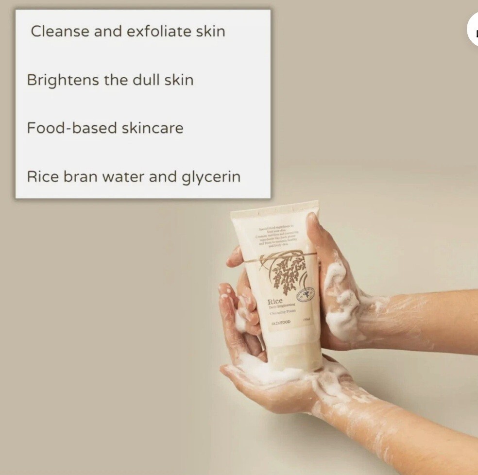 Skinfood Rice Daily Brightening Cleansing Foam, 5.07 fl oz (150 ml) USA Seller