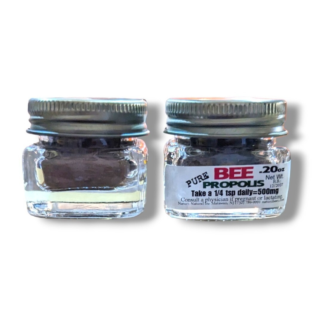 BEE PROPOLIS POWDER 0.20oz / 5.6g (2 Jars= 0.4oz) Travel Size PURE RAW PROPOLIS