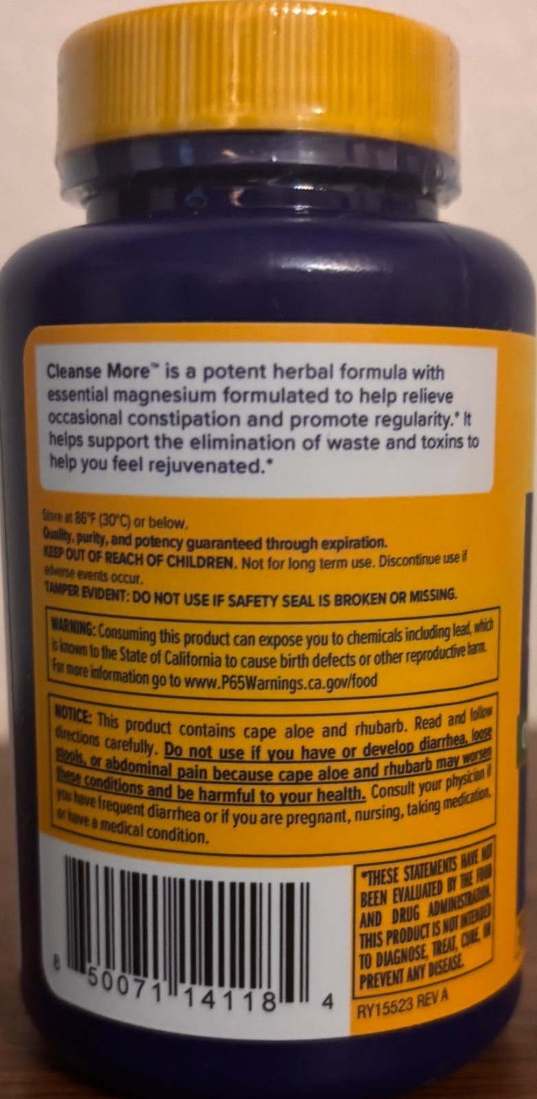 RenewLife Cleanse More Overnight Formula 60 Vegetarian Capsules Herb/Mineral