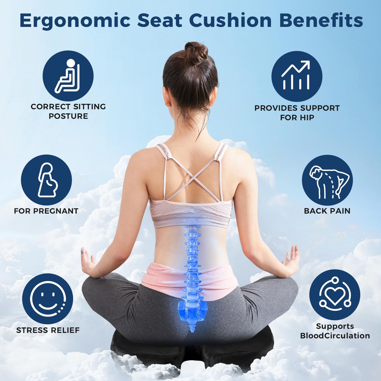 Gel Memory Foam Layer Wheelchair Cushion Wheelchair Office Chair, Kitchen Ch…