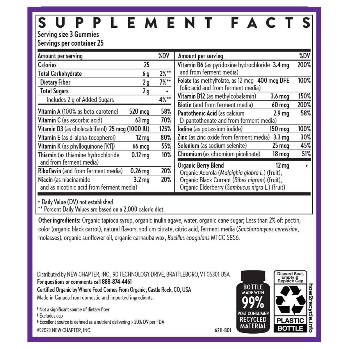 New Chapter Women’s Non-GMO and Gluten Free Organic Multivitamin Gummies – 75ct
