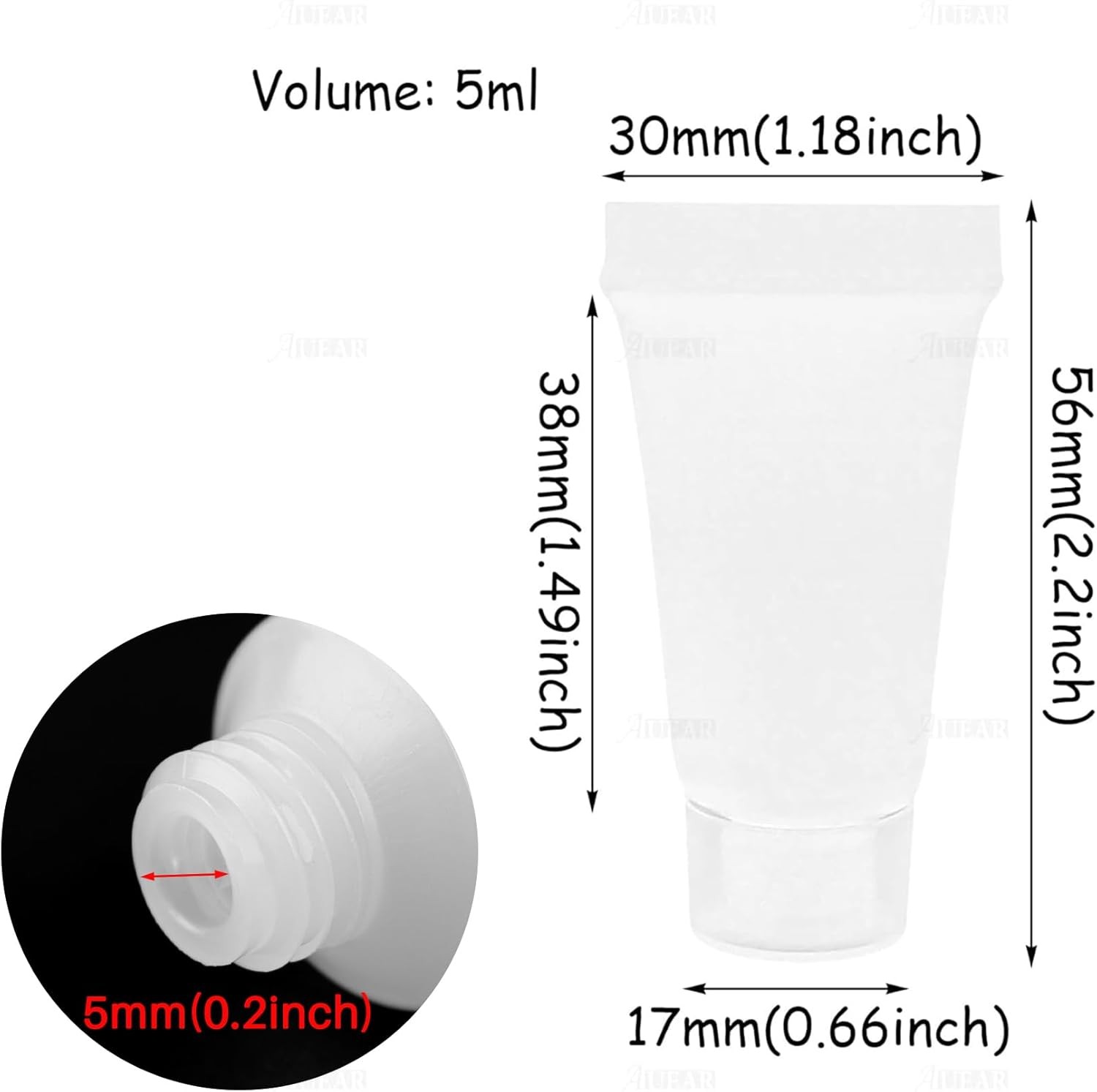 10 PCS Empty Refillable Plastic Soft Tubes Squeeze Cosmetic Bottles Packing 5ml