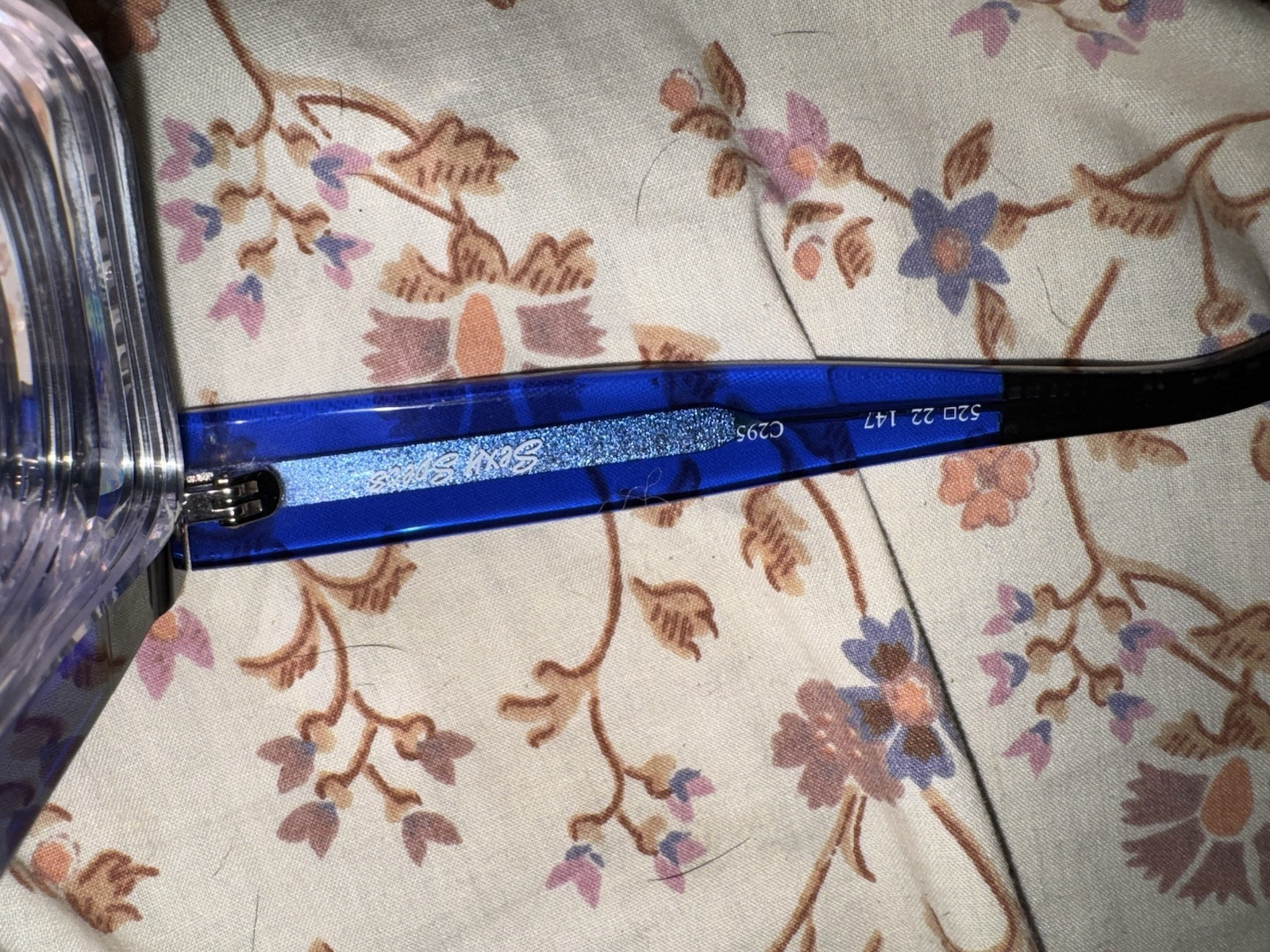 SEE Sexy Specs 6026 Eyeglasses Frame Bright Blue and Black Unique Square Italy