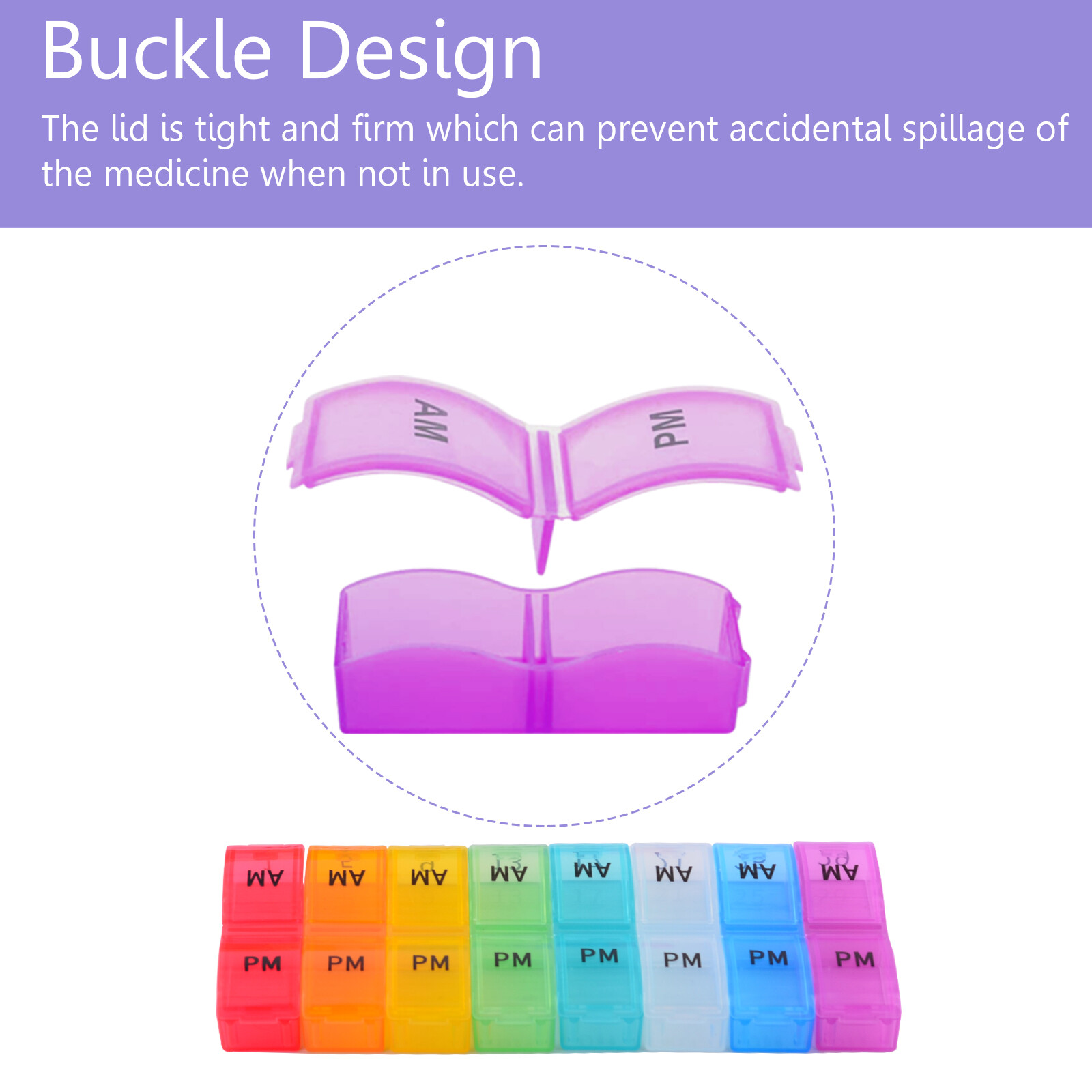 Monthly Pill Organizer Pill Case Box 31 Day AMPM 32 Single Unit Lock Compartment