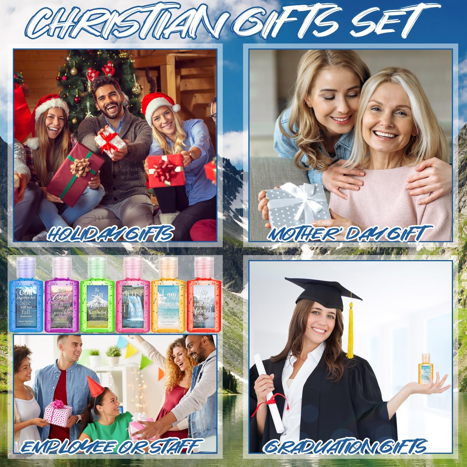 Frienda 72 Pcs Christian Hand Sanitizer Bulk Religious Travel Size Mini Hand