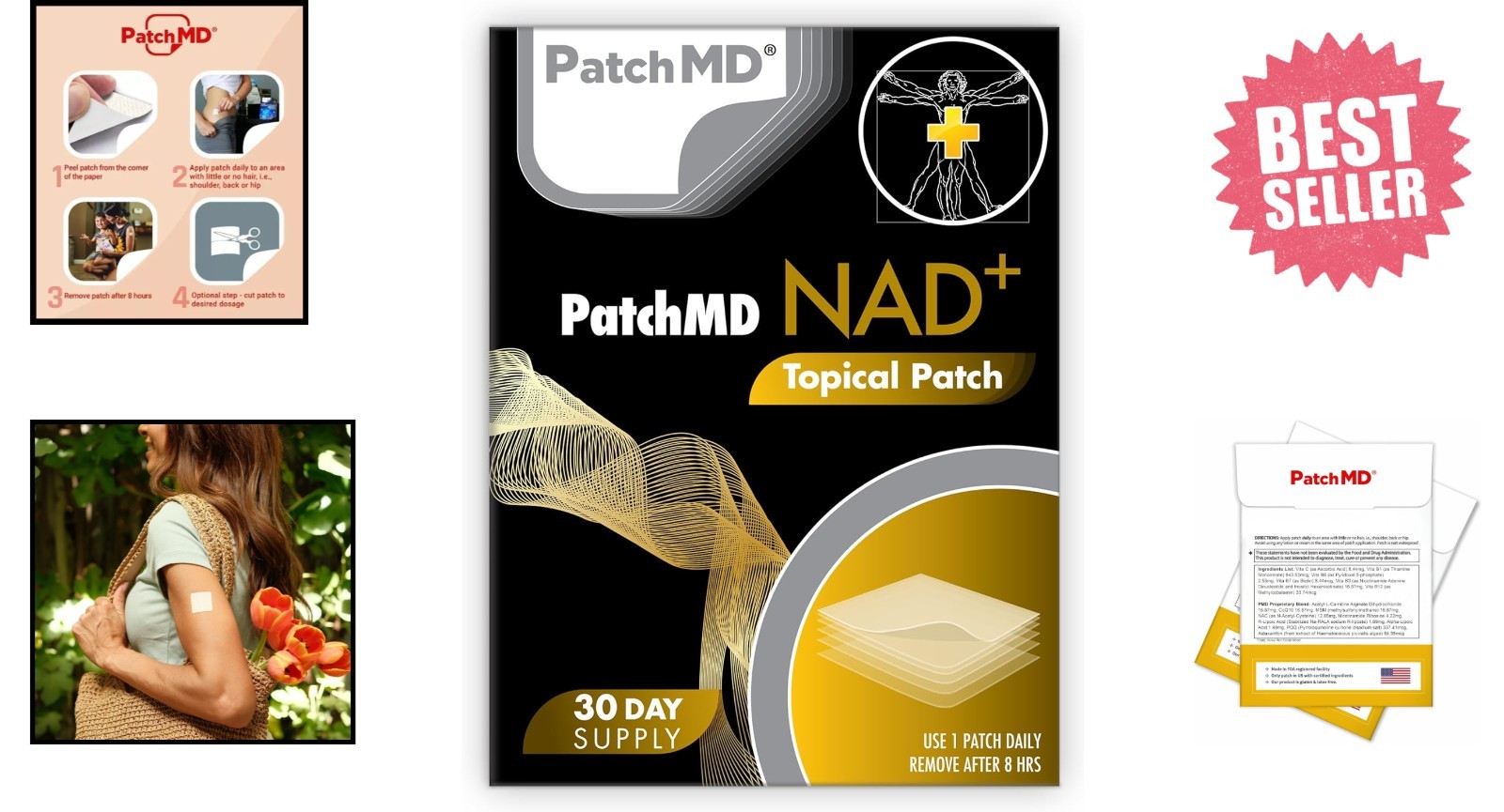 Total Recovery Patches with NAD+ – Convenient 30 Days of Wellness Relief