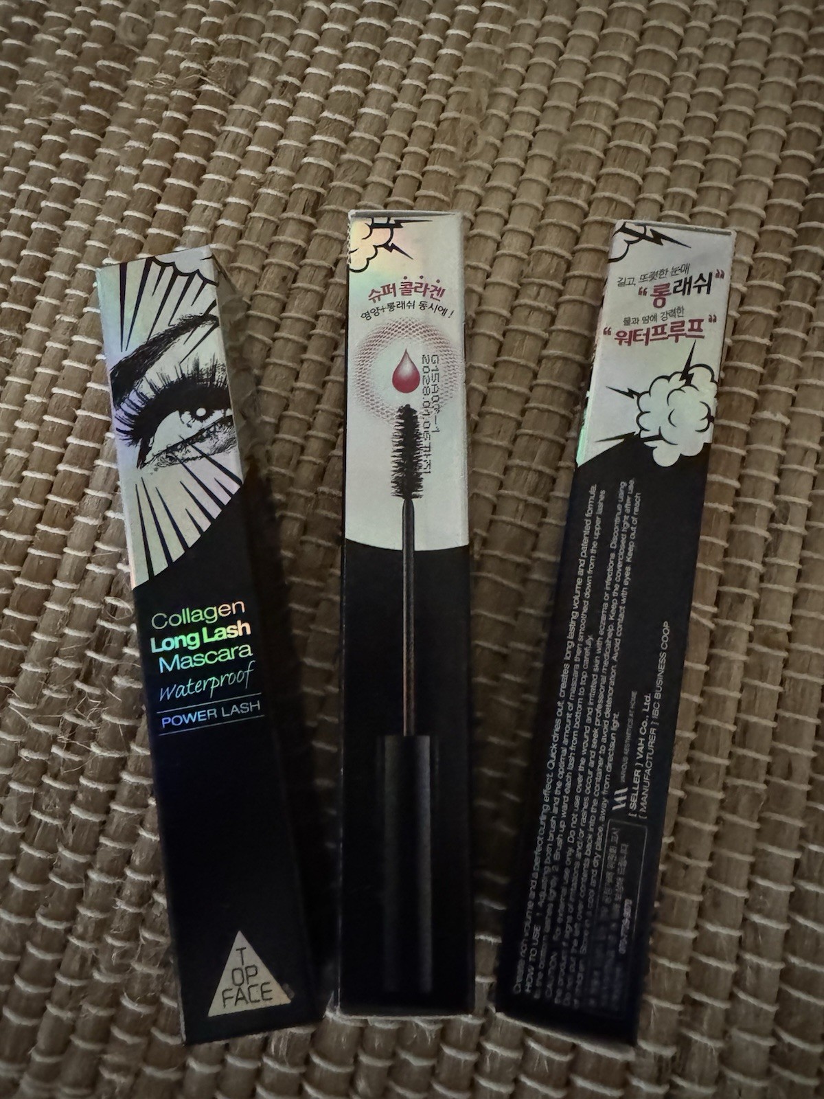 3 x TOP FACE Power Lash Collagen Long Lash Mascara, Black, Waterproof, 10 mL