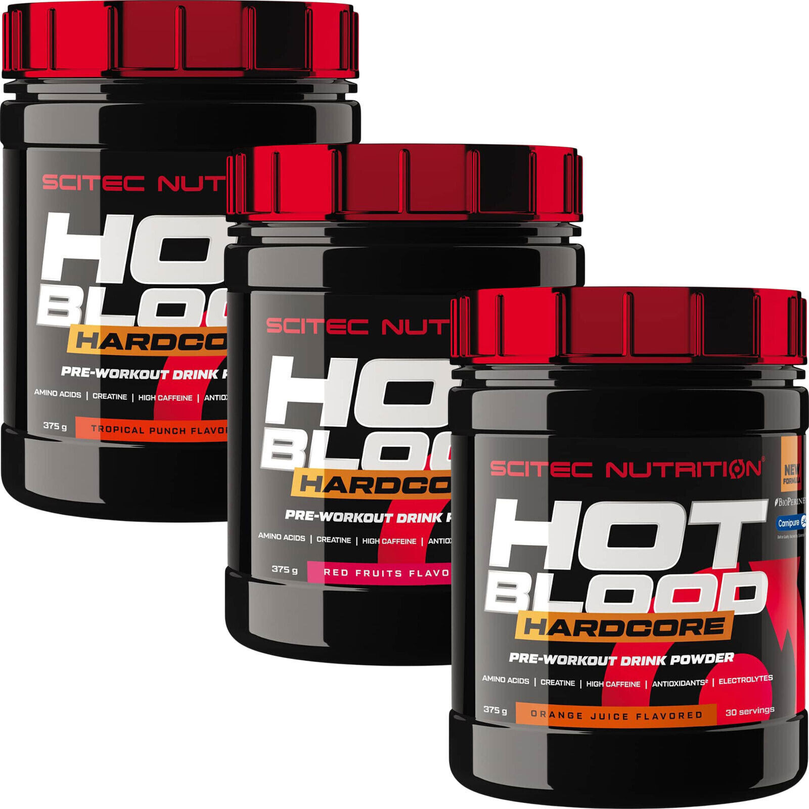HOT BLOOD HARDCORE 375 G – support hydration, endurance- muscle support-creatine
