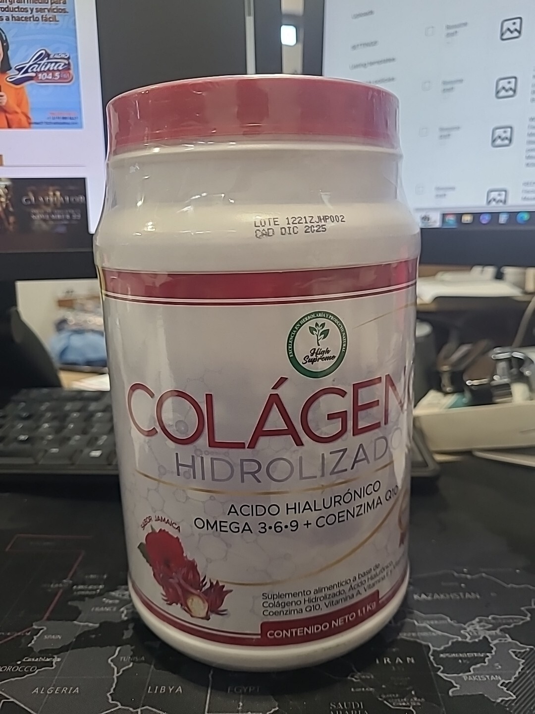 Hydrolized Colagen Hibiscus/Jamaica Colageno Hidrolizado 1.1 Kg ( Polvo SANDY )