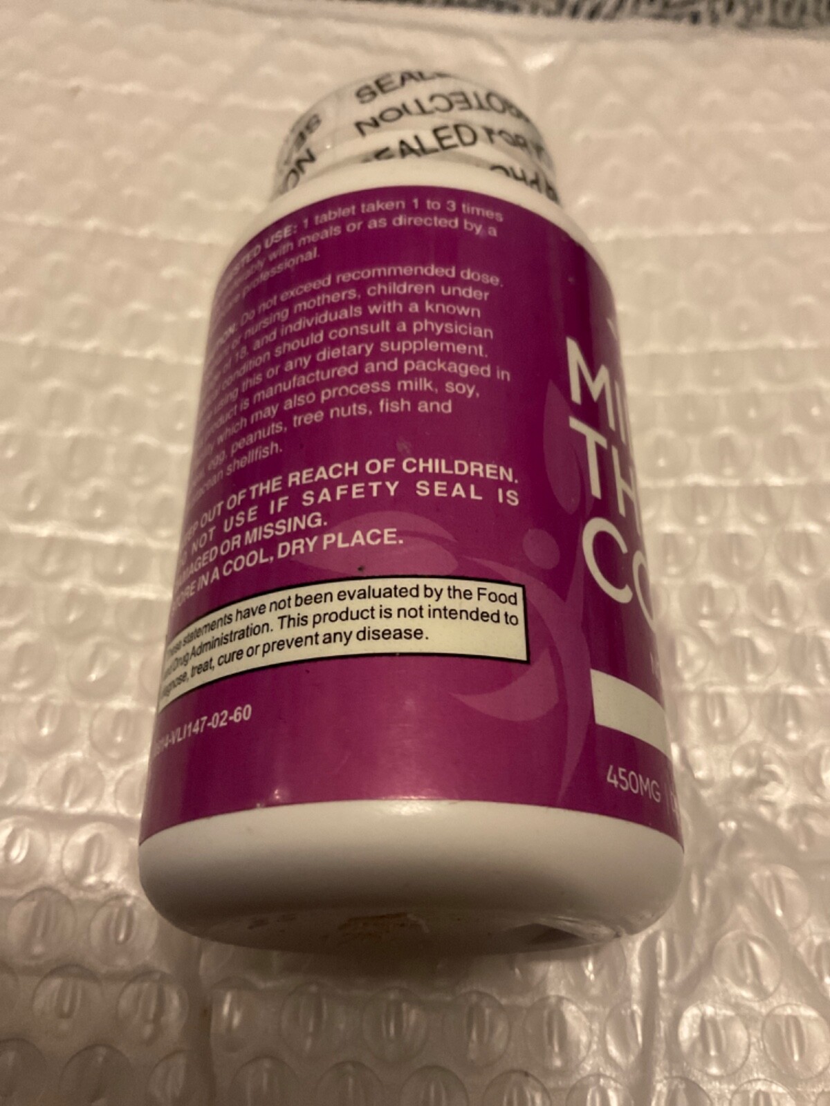 Milk Thistle Complex Liver Support Non Gmo 450mg 60 Tabs 08/2024 Sealed New