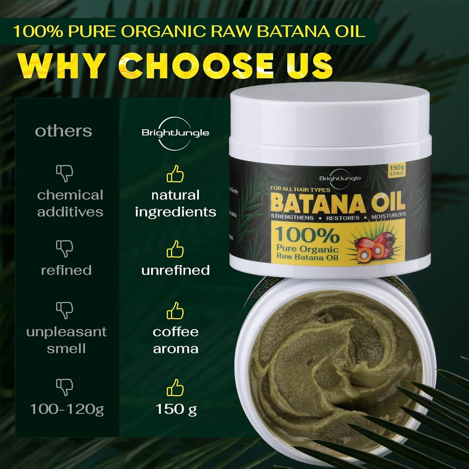 Botana Oil Hair Growth Batana Oil for Hair Growth Dr Sebi Organic,100 Percent Pu