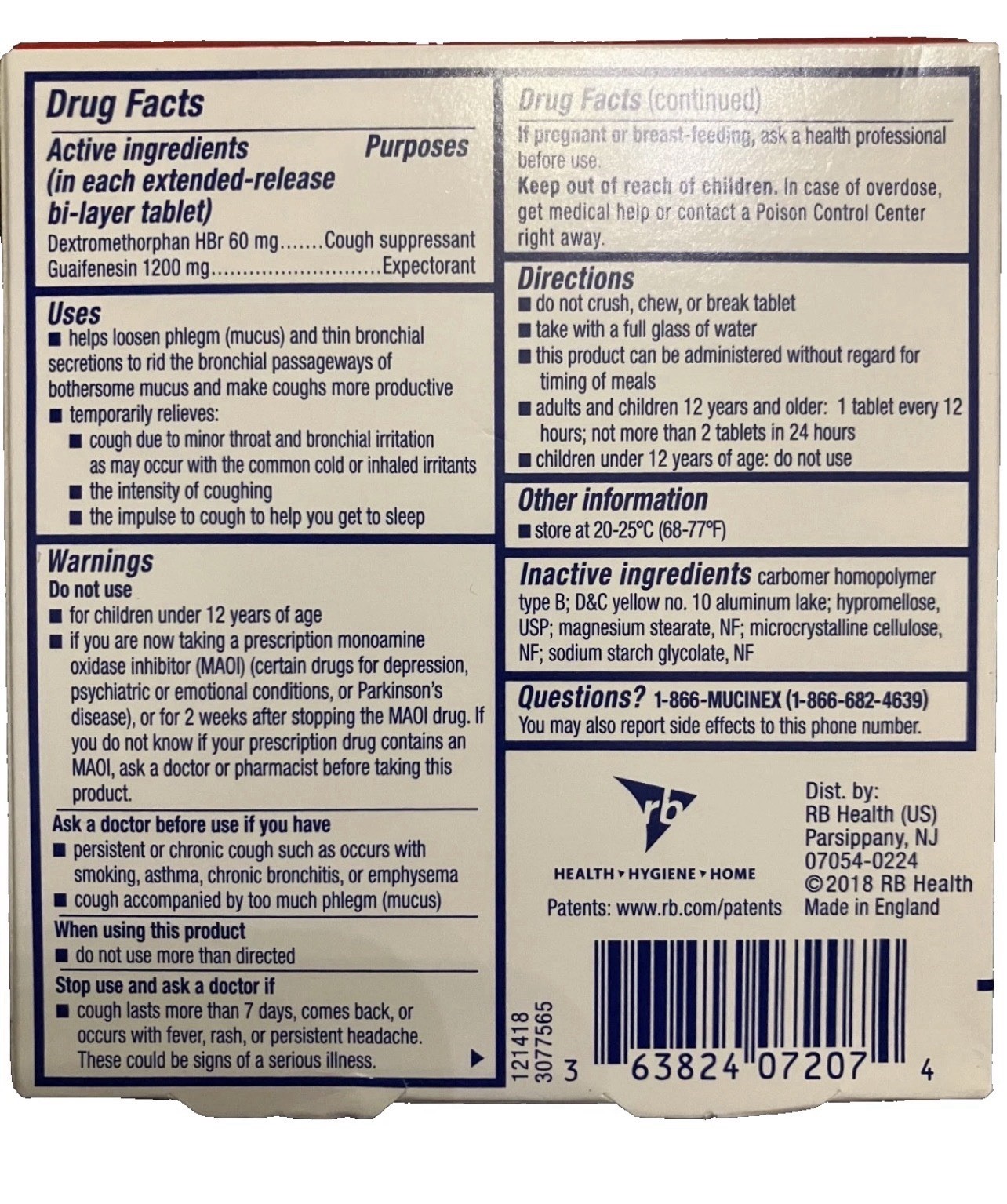 Mucinex DM 12 Hour Maximum Strength 7 Extended Release Tablets