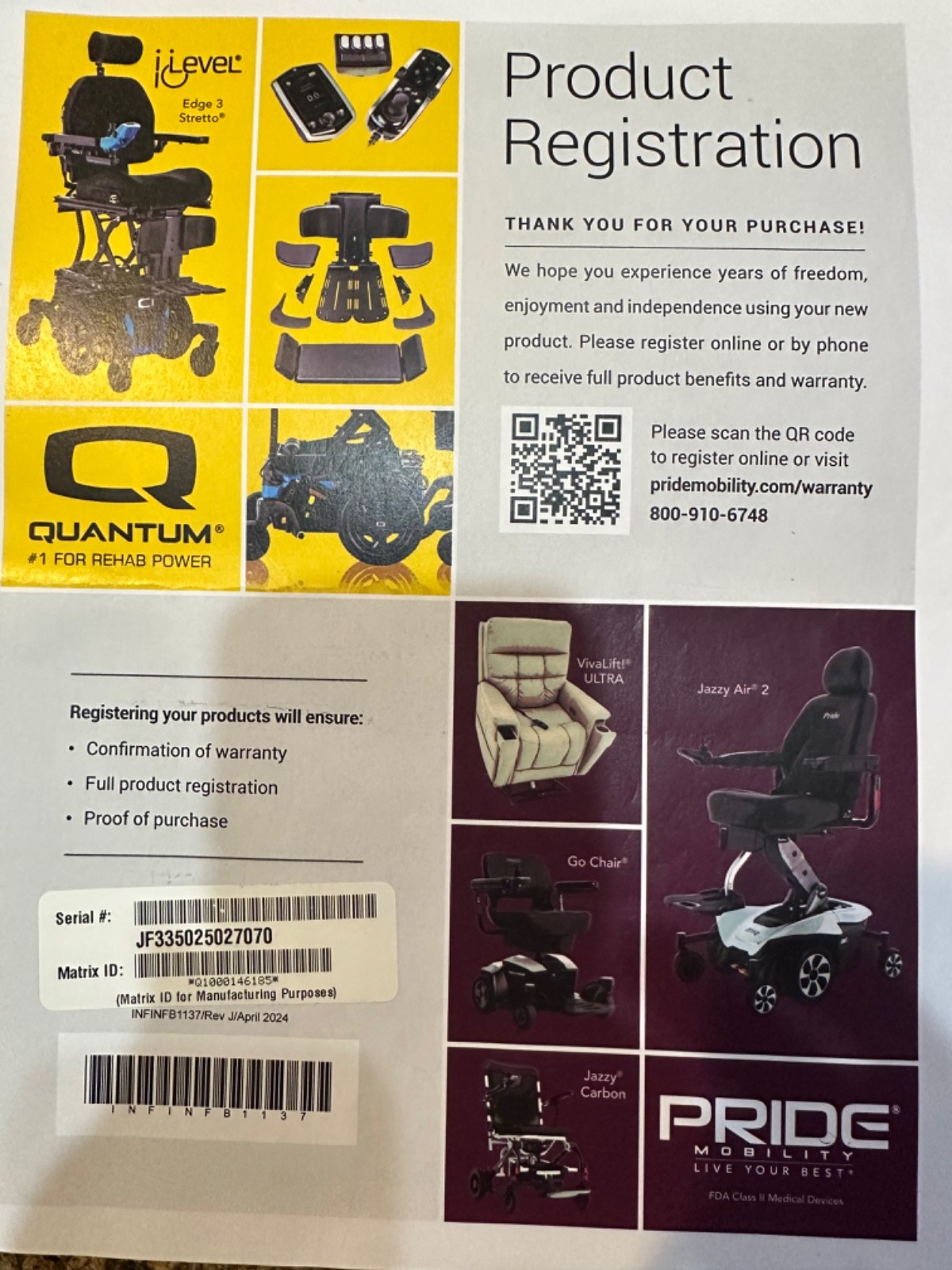 iLevel Edge 3 Stretto rehab power wheel chair 2026 with NEW LIFT!